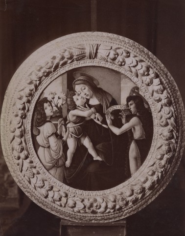 Brogi — Filipepi Alessandro (Botticelli Sandro) - scuola - sec. XV - Madonna con Bambino, san Giovannino e un angelo — insieme